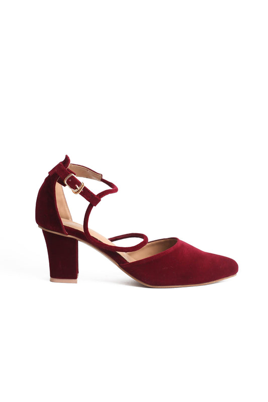 Maroon Strap Pumps ZM-1003