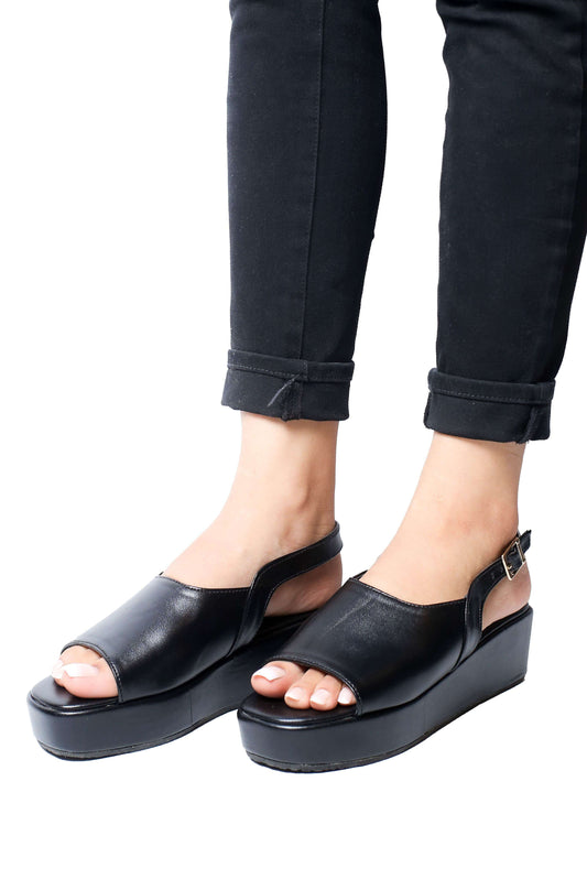 Black Slingback Square Toe ZW-1501