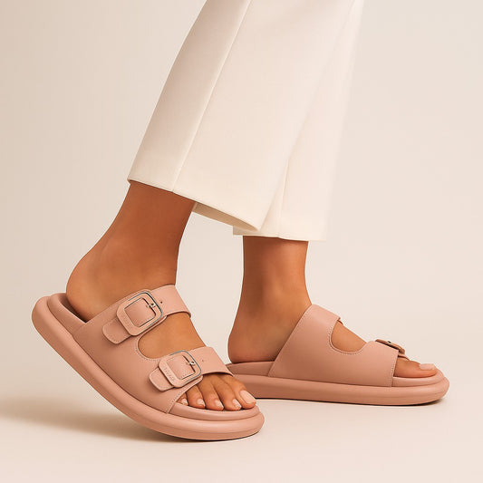 Pink Buckle Slides ZW-1527