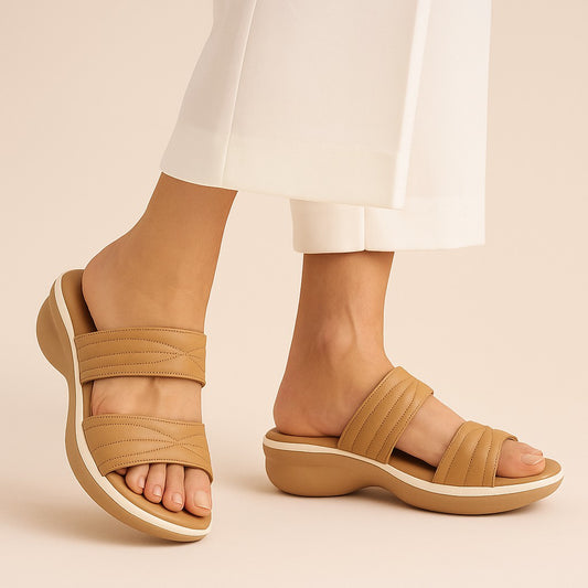 Beige Slip-On Slide Sandal ZW-1533