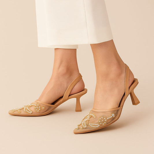 Fawn Noir Bloom Sling Back ZM-1017