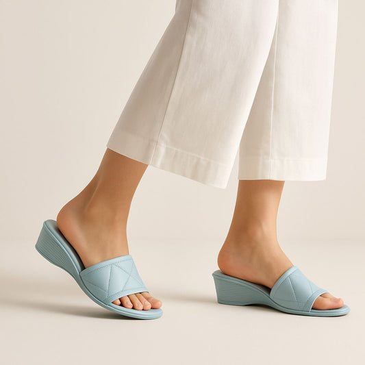 Blue Comfy Wedges we05