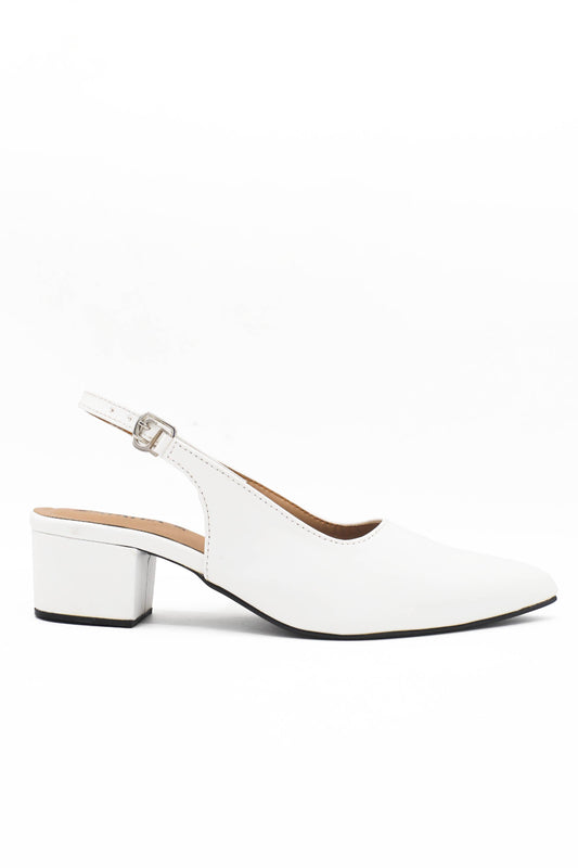 White Sling Back Court Shoes ZM-1004