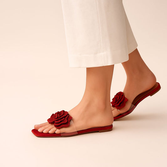 Red Flower Slides ZF-114