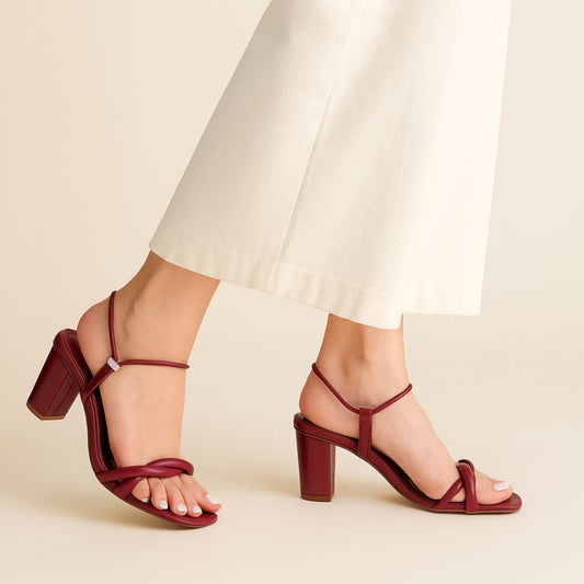 Maroon Mid-Top Block Heel ZH-504