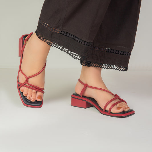 Maroon Heel Sandal ZH-518