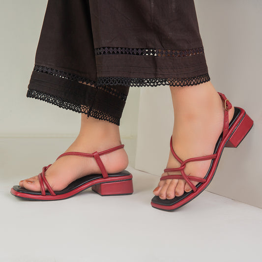 Maroon Heel Sandal ZH-518