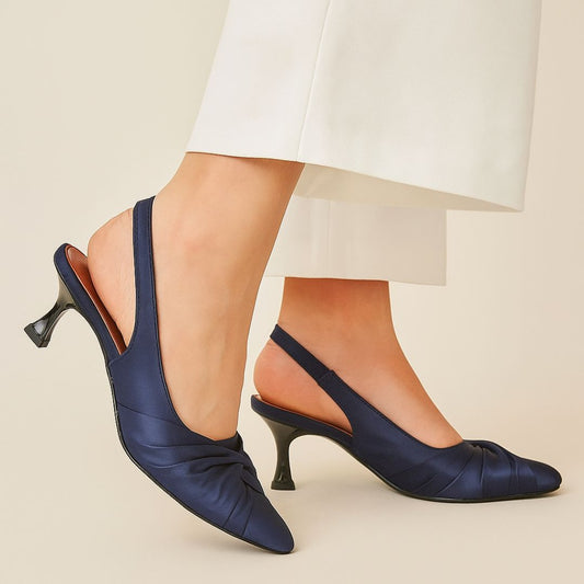 Navy Grace Sling Back ZM-1005