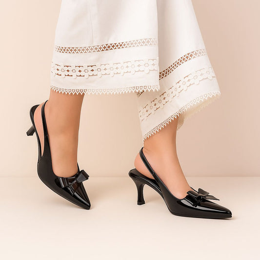 Black Bow Sling Back ZM-1011