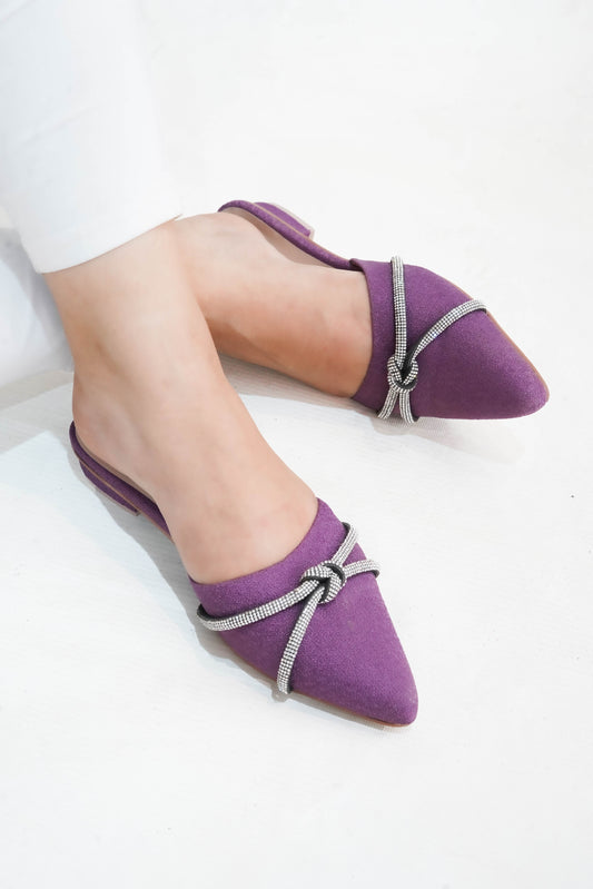 Purple Elegant Amethyst Mules ZM-1015