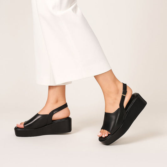 Black Slingback Square Toe ZW-1501