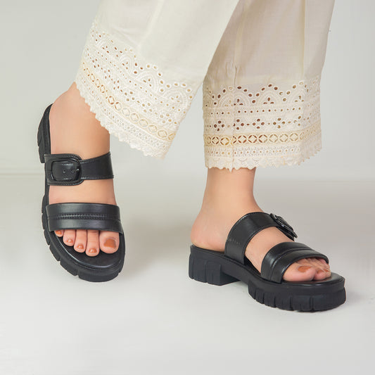 Black Buckled Slip-On ZW-1511