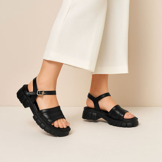 Black Strap Sandals ZW-1512