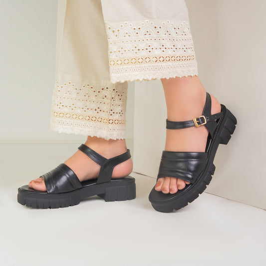 Black Strap Sandals ZW-1512