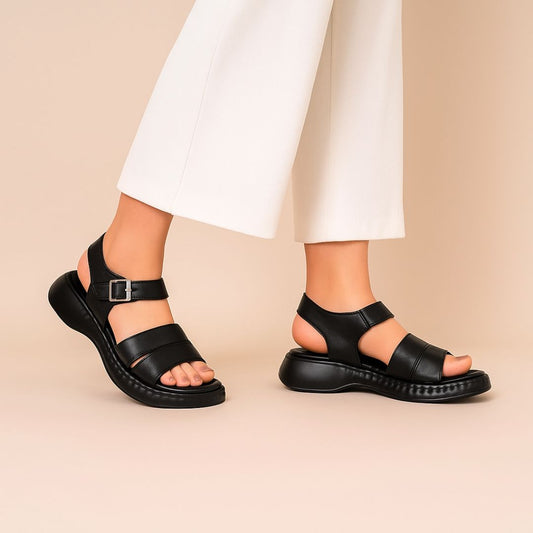 Black Strap Kito Sandals ZW-1516