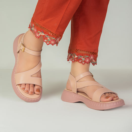 Pink Strappy Comfort Sandals ZW-1518