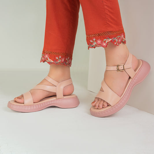 Pink Strappy Comfort Sandals ZW-1518