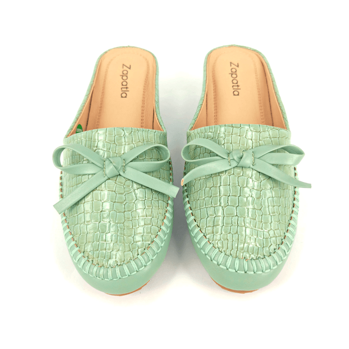 Mint Green Moccasins PW026 - ZapatlaFootwearZapatlaPW026front top image of mint green mocassins. These are high quality women footwear only available at Zapatla Online Store in Pakistan,06|36Mint Green Moccasins PW026FootwearMint Green#opti