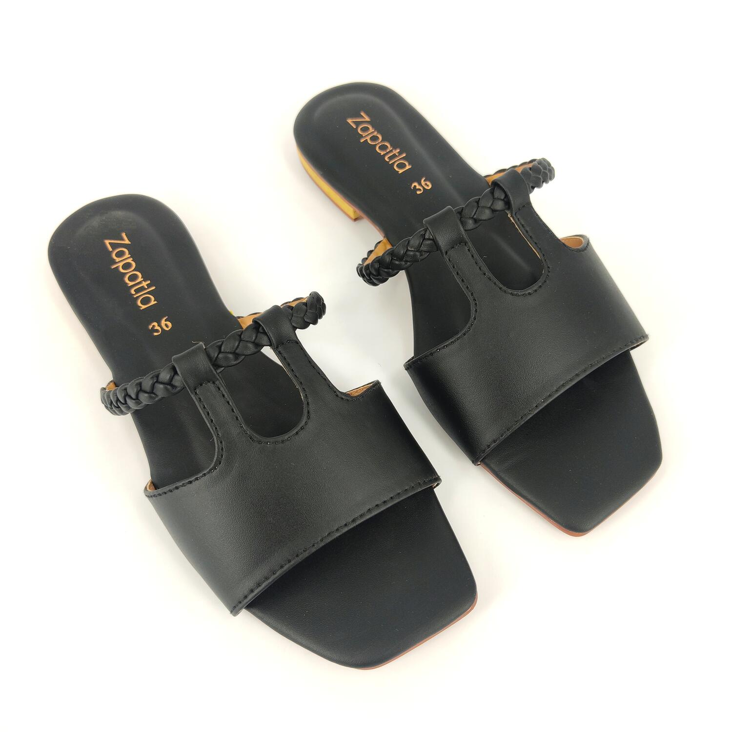 37Black Pink Slip-on Women Chappal by Zapatla wc043FootwearBlack#opti