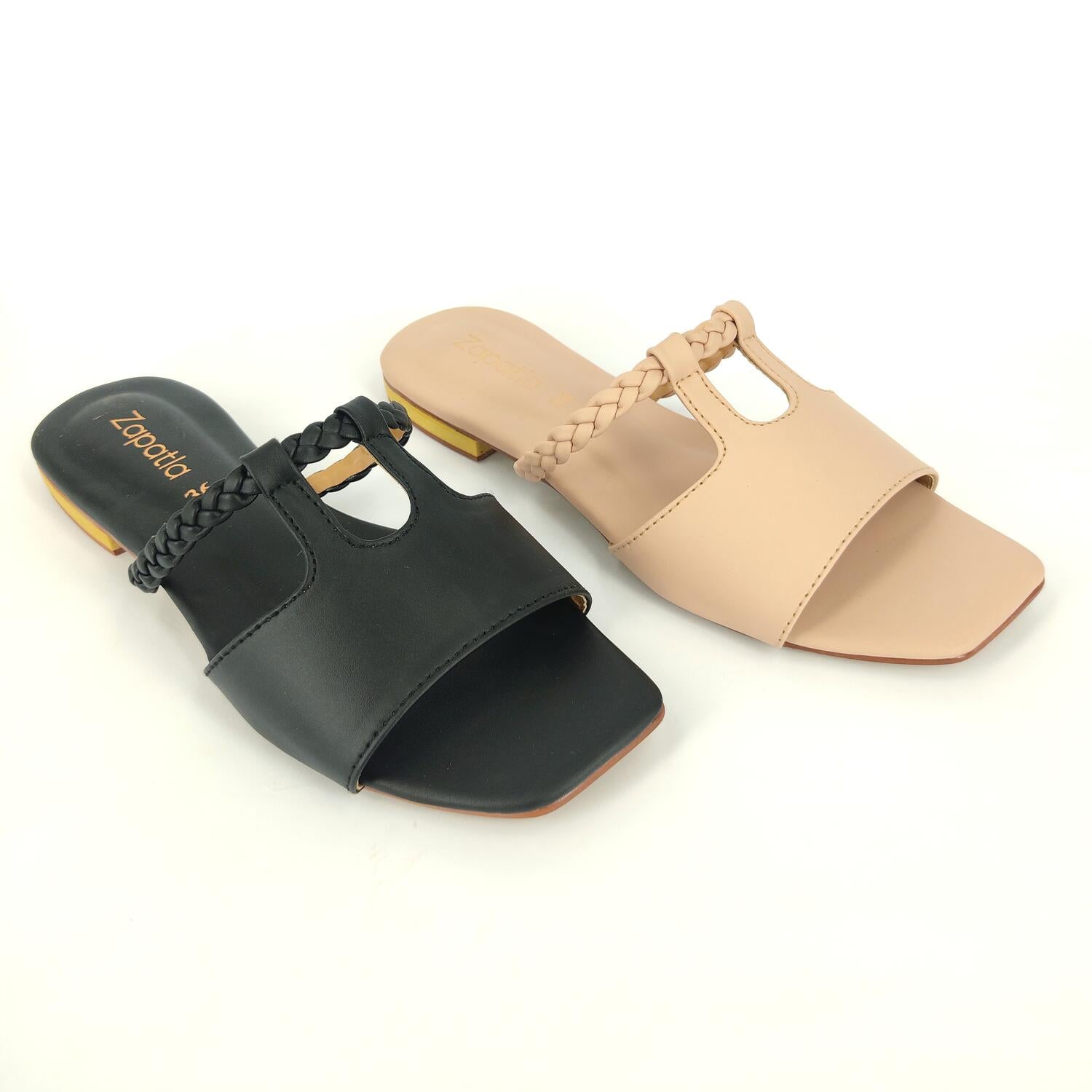 36Black Pink Slip-on Women Chappal by Zapatla wc043FootwearBlack#opti
