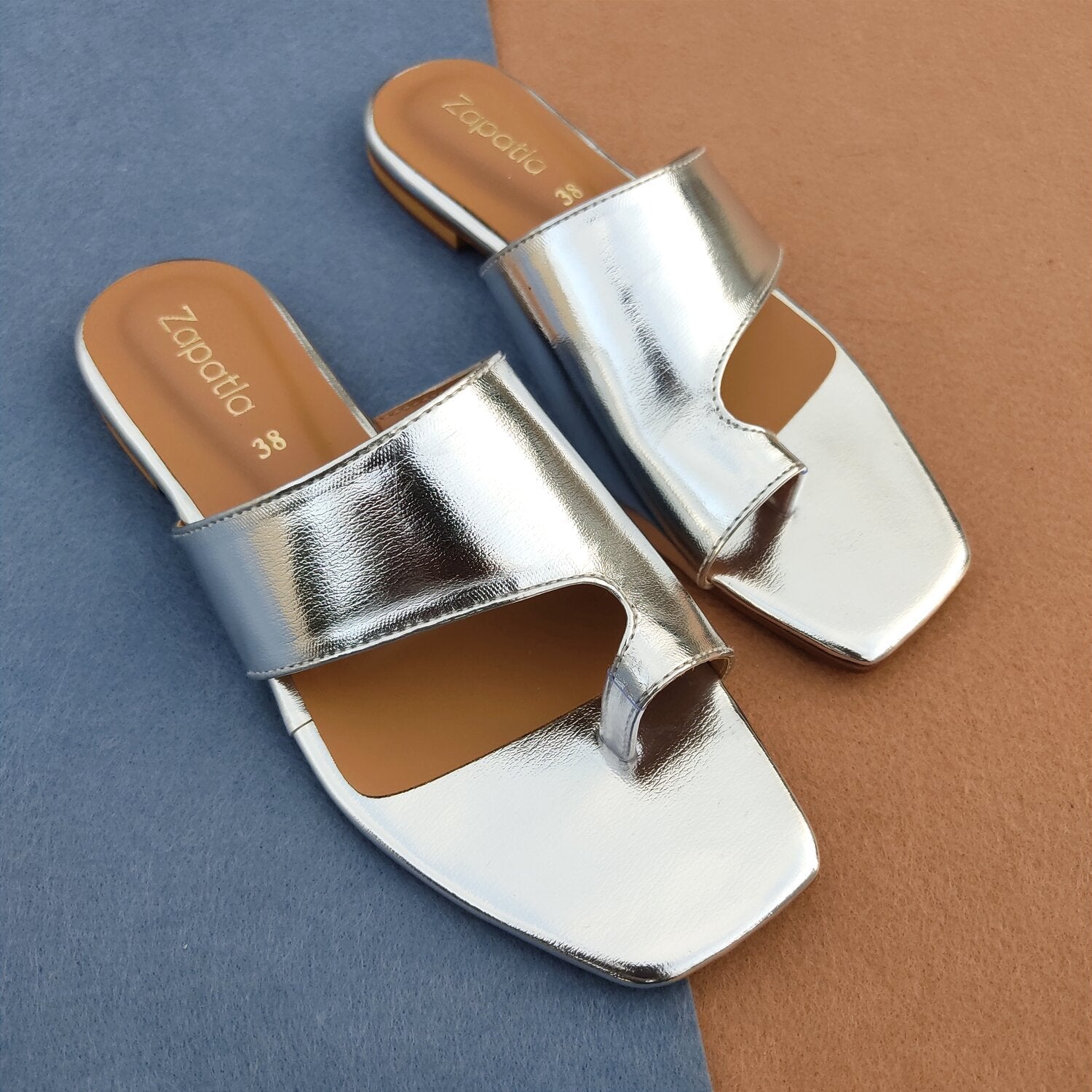 Silver Women Slipper WC87 - Zapatla