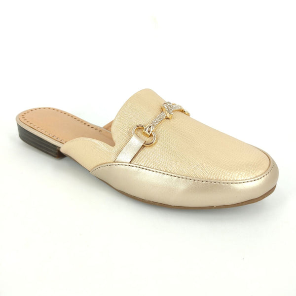 Golden Women Mule Shoes Pw031 - Zapatla