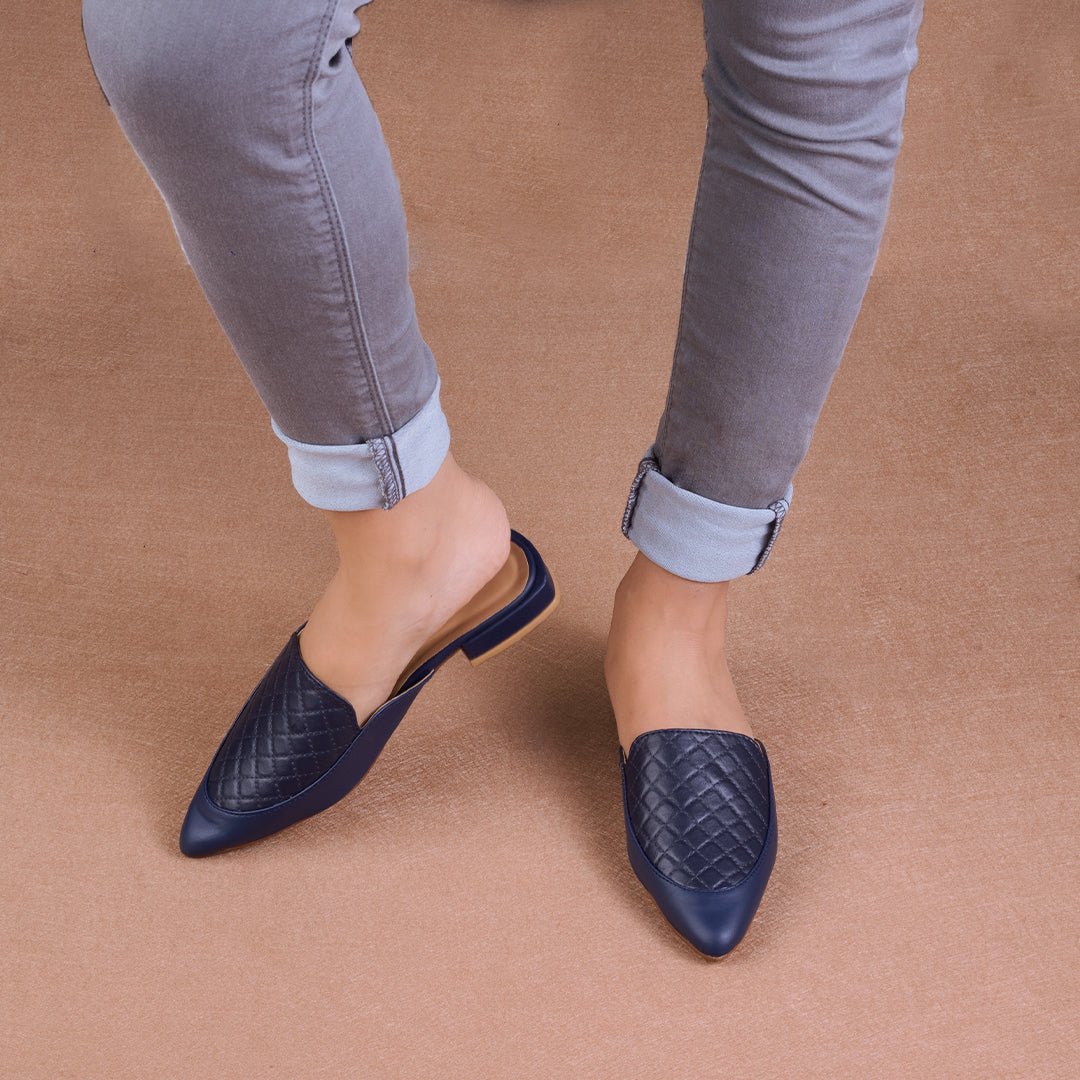 36Classic Point toe Mules by Zapatla pw051 BluemulesFootwearBlue#opti