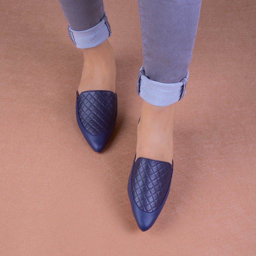 36Classic Point toe Mules by Zapatla pw051 BluemulesFootwearBlue#opti